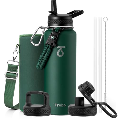 Water Bottle Insulated 40 oz with 3 Lids