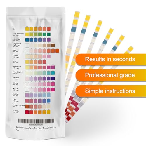 Complete Water Testing Kits for Drinking Water 25 Strips Bag Pack 16 in Well (25 Count)