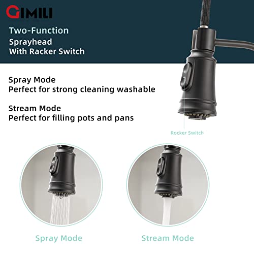 Matte Black Touchless Kitchen Sink Faucet with Pull Down Sprayer