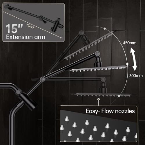 All Metal 10" Luxurious Rain Shower Head with Handheld Spray