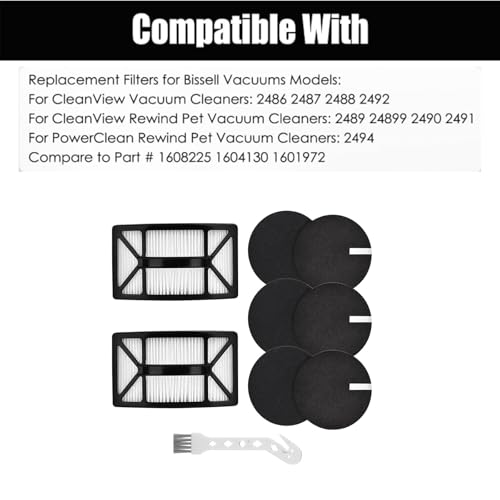 HEPA Filter Replacement for Bissell CleanView (9 Count)