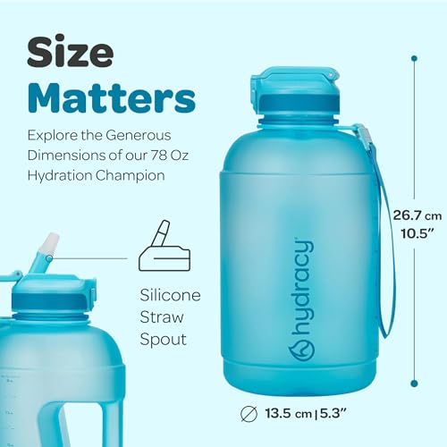 Motivational Water Bottle with Time Marker and Straw Lid 78 oz