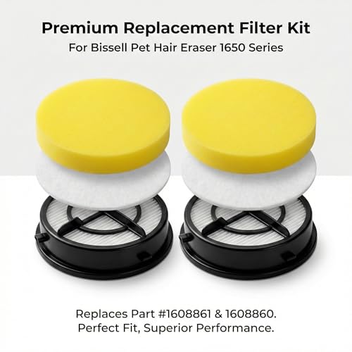 2Pack 16871 16881 Filters for Bissell Pet Hair Eraser Febreze Upright Vacuum Cleaners Replacements Model 1650 Series (2 Count)