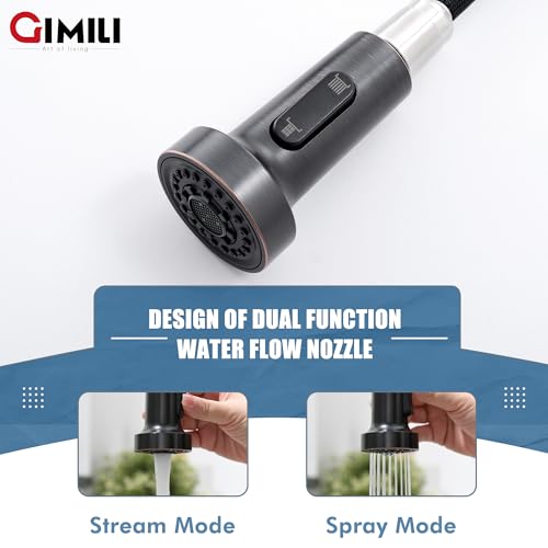 Oil Rubbed Bronze Kitchen Faucet with Pull Down Sprayer