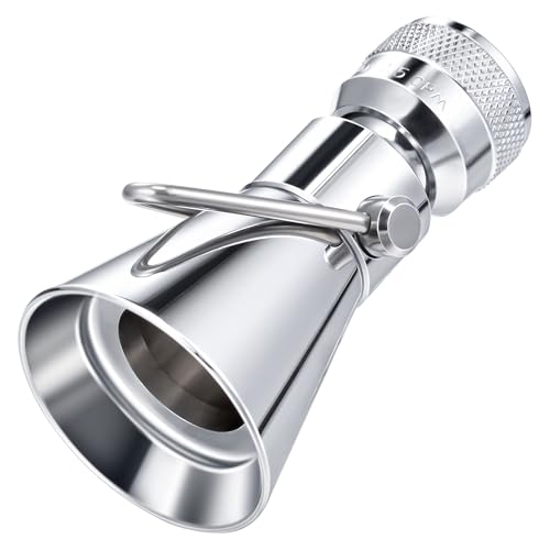 2 Setting Pivoting Single Spray Shower Head with Shut Off Valve