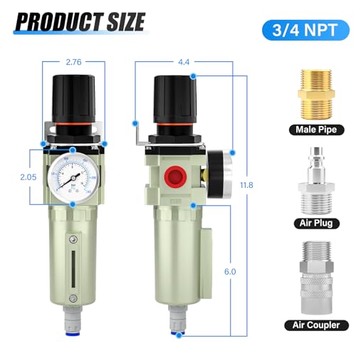 MEANLIN 3 4" NPT Heavy Duty Industrial Grade Air Compressor Moisture Filter