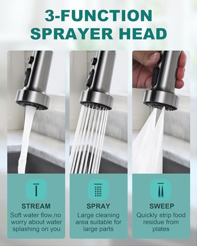 Brushed Nickel Kitchen Sink Faucet