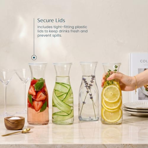 Mini Glass Carafes with Lids (4 Count)