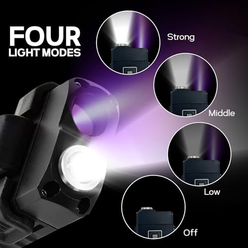Flashlight Rechargeable with 365nm UV Black Light and White Light