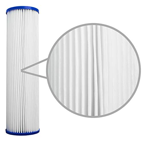 Pleated Poly Sediment Water Filter Cartridge 10x2.5" 20 Micron 25 Pack (25 Count)
