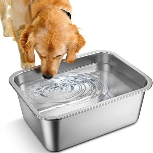 1.25 Gallon Stainless Steel Dog Water Bowl for Small Medium Dogs