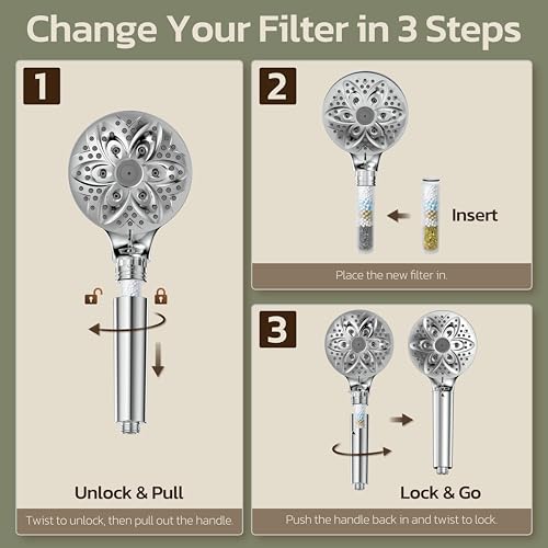 6 Setting Filtered Handheld Shower Head