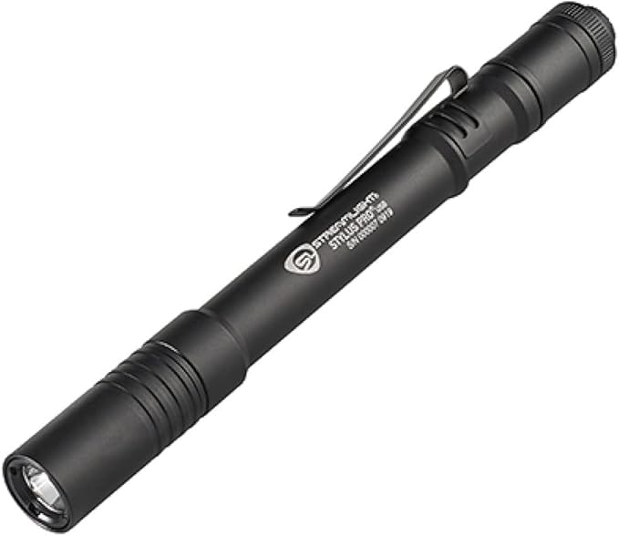 Streamlight 66134 Stylus Pro USB 350-Lumen Rechargeable White LED Pen Light for Inspectors, Law Enforcement, and Everyday Use with USB Cable, and Nylon Holster, Black