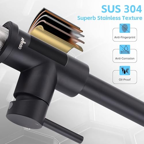 Black Kitchen Faucet with Soap Dispenser