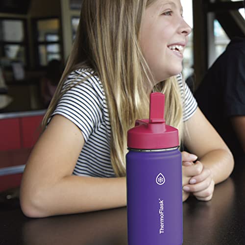 Kids 14 oz Insulated Water Bottles with Straw Lid BPA (2 Count)