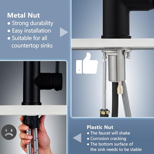 Black Kitchen Faucet with Pull Down Sprayer