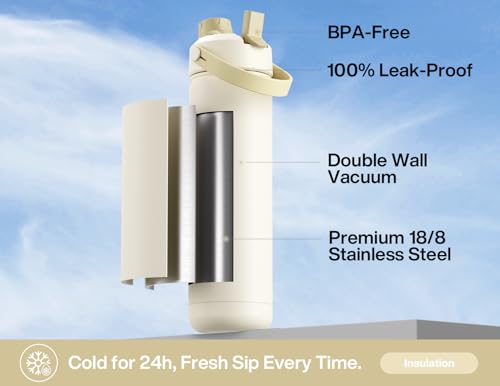 26 oz Insulated Water Bottle with 2