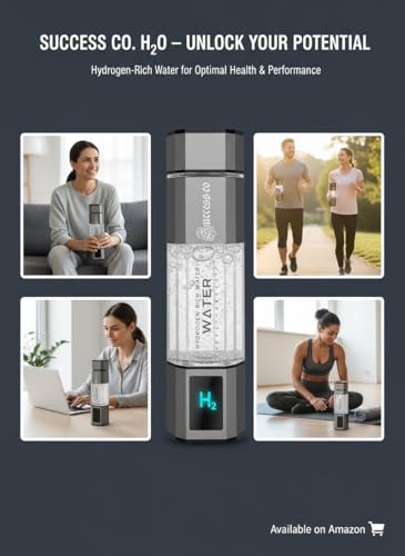 Success Co Hydrogen Water Bottle in Metallic Grey