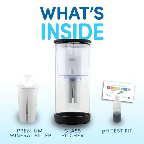 Glass Pitcher with Mineral Rich pH Balancing Filter