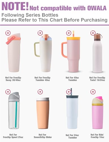 2PCS Silicone Boot for Owala FreeSip Water Bottle 24oz (2 Count)
