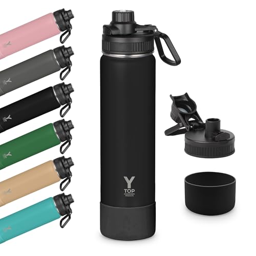 Y TOP 24 oz Insulated Water Bottle Leak Proof Spout Lid Fits in Car Cup Holder