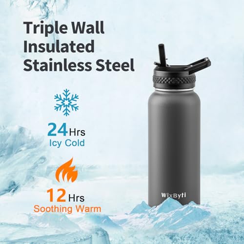32 oz Insulated Water Bottle with Straw