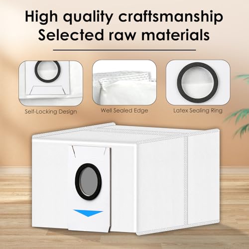 10 Pieces) T20 OMNI Dust Bag Replacement Vacuum Bags for ECOVACS DEEBOT T20 OMNI, X1 OMNI, X1 PRO OMNI, T10 OMNI Robot Vacuum, Filter Bags Compatible With DEEBOT X1 OMNI Auto-Empty Station (10 Count)