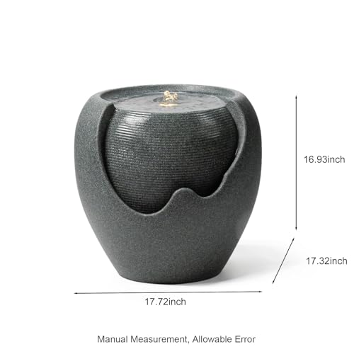 16.93” H Outdoor Water Fountain Made with Eco