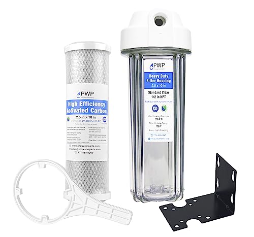Clear RV Filter Housing with High Efficiency Activated Carbon Filter 2.5X10 1