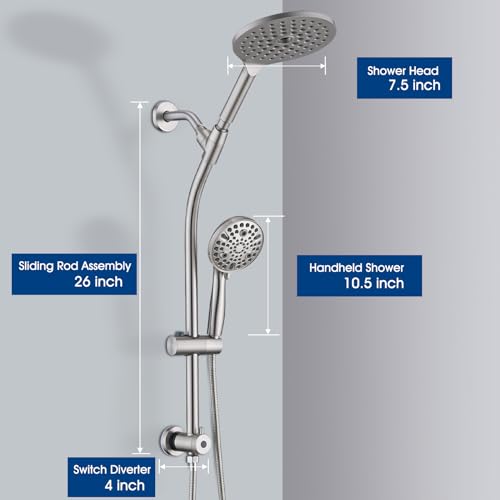 High Pressure Shower Head with Handheld Shower