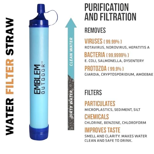 Portable Water Filter Straw (4 Count)