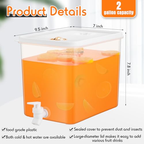 4 Pack 2 Gallon Fridge Beverage Drink Dispenser with Spigot Leak