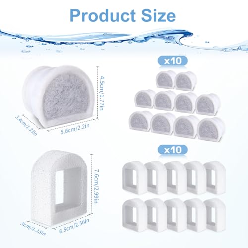 20 Pcs Cat Water Fountain Filters Replacment Compatible with PetSafe Drinkwell Fountains (20 Count)