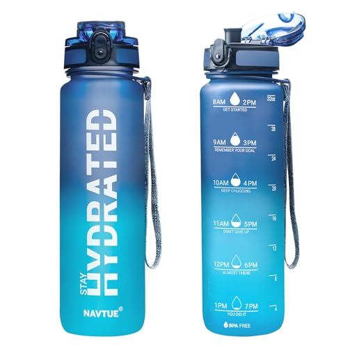 Water Bottle 32 oz Motivational Time Marker Tritan Bottle