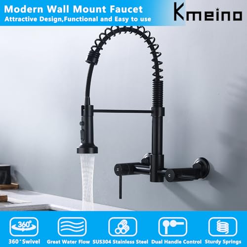 Wall Mount Kitchen Faucet with Sprayer