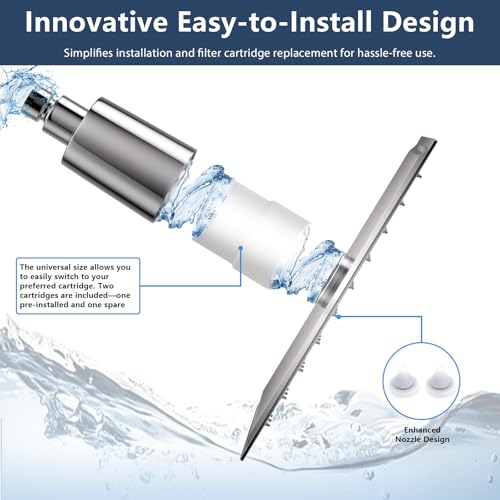 Filtered Shower Head 8 Inch Stainless Steel Square Shower Head