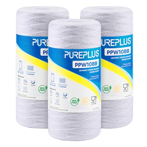 1 Micron 10 x 4.5 Whole House String Wound Sediment Filter for Well Water (3 Count)
