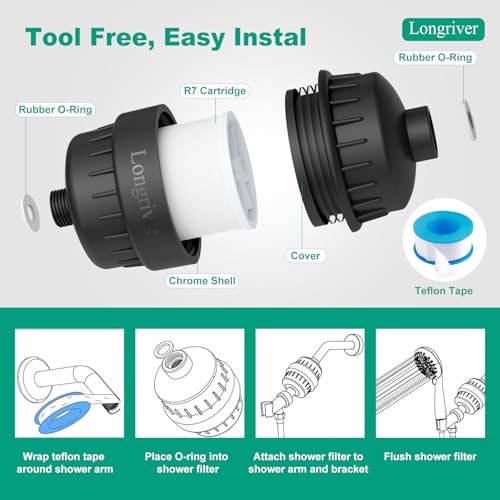 R7 Shower Filter High Put Shower Water Filter for Hard Water