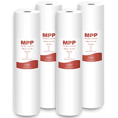 5 Micron 20" x 4.5" Whole House Sediment Water Filter Cartridge (4 Count)