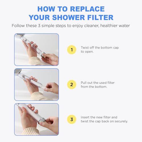 DAILY CHAE Vitamin C Shower Filter Refill for Hard Water