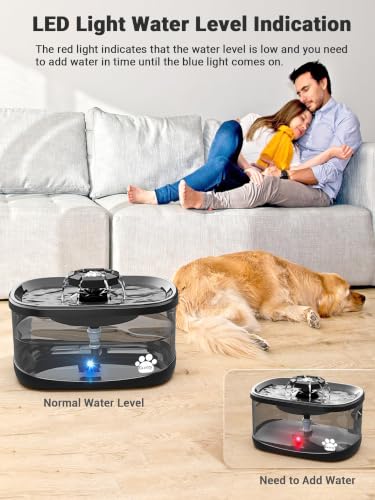 2.5Gal 9.5L Dog Water Fountain 3 Flow Modes Cat Fountain