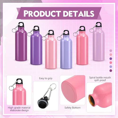 36 Pcs Lightweight Aluminum Water Bottle Bulk 17 oz Leak Proof Bike Water Sports Bottles with Buckle and Twist Cap Team Reusable for Sports Gym Bicycle Camping (36 Count)