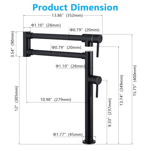 Brass Pot Filler Faucet Deck Mount