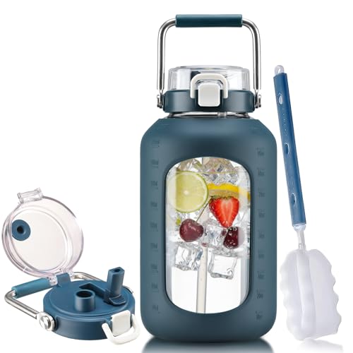 100 oz Glass Water Bottle with Straw