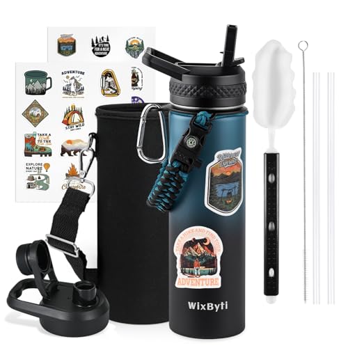 20 oz Insulated Water Bottle with Straw