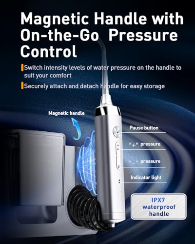 LP233 Pro UVC Sterilizable Countertop Water flossers for Teeth 800ML Digital Display Electric Oral Irrigator with a Water Filter 3 Modes and 6 Jet Tips