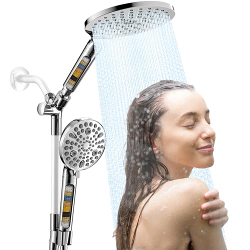 Dual Filtered Shower Heads with Handheld Spray Chrome