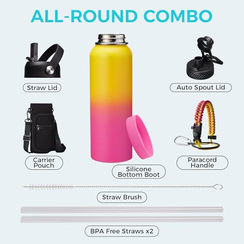40 oz Water Bottle with Straw (40 Count)