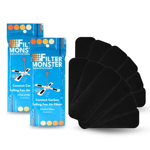Filter Monster Coconut Carbon Ceiling Fan Filters (12 Count)