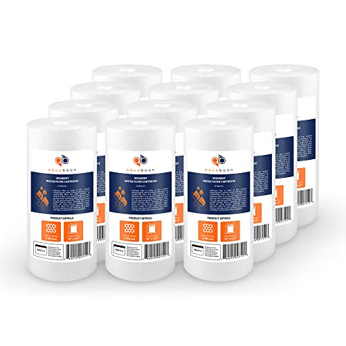 5 Micron 10 x 4.5 Well Water Sediment Filter Replacement Whole House Water Filter Cartridge Compatible with DGD (12 Count)